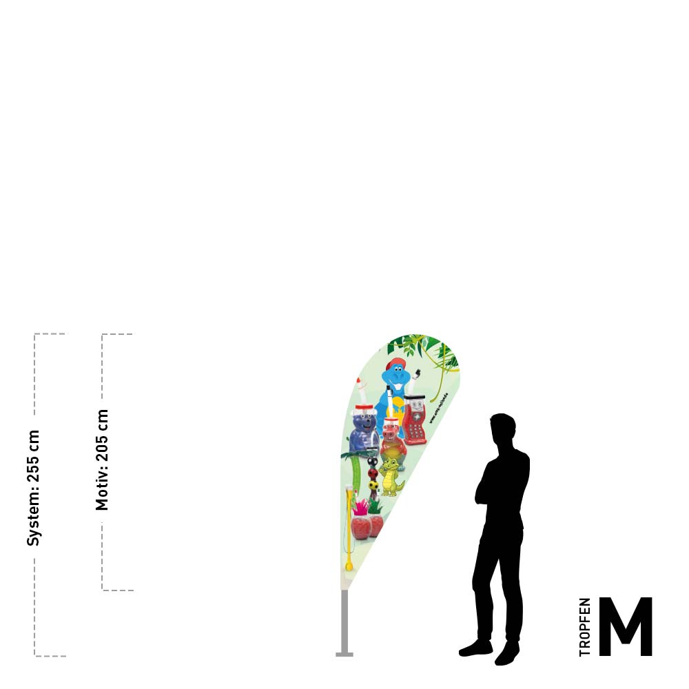 Beachflag "Slush in Yardcups" 95 x 205 cm Tropfenform, doppellagig